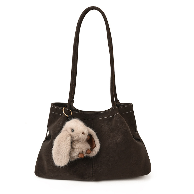 Geantă de umăr tip găleată, capacitate mare, material PU, închidere magnetică, buzunar interior cu fermoar, fără căptușeală