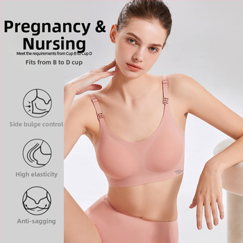 Μαιευτικό σουτιέν θηλασμού με καλουπώμενες κάψες, νάιλον ύφασμα, αποσπώμενο λαιμόκορδο, χωρίς σύρμα, κλείσιμο πίσω με τρεις σειρές