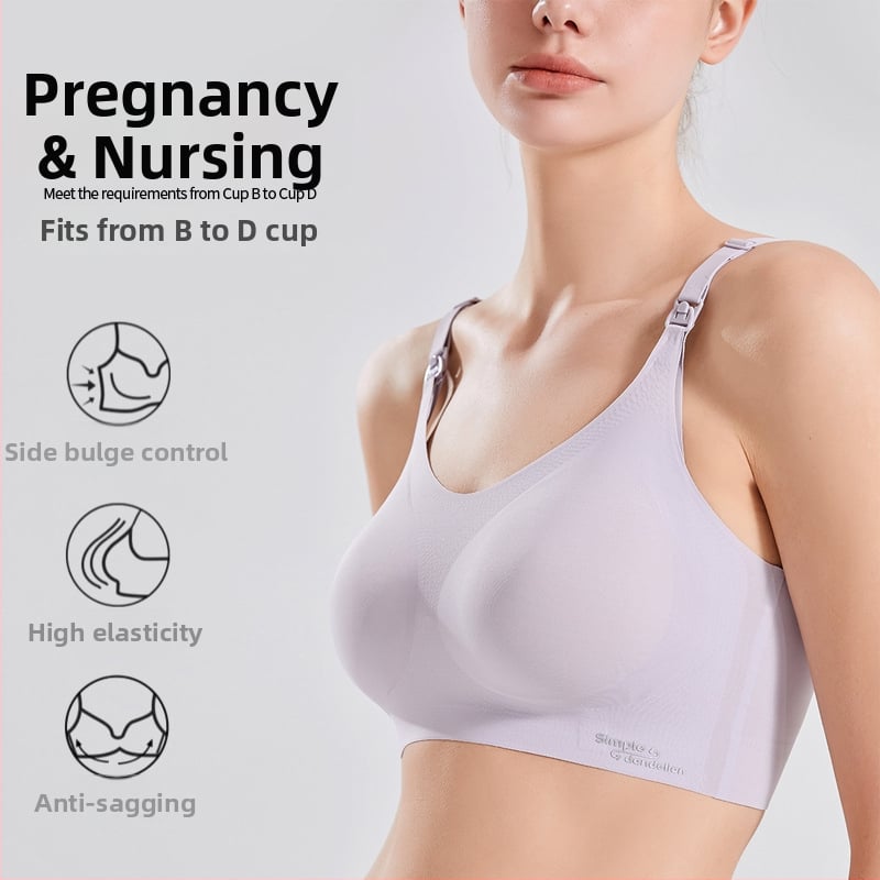 Μαιευτικό σουτιέν θηλασμού με καλουπώμενες κάψες, νάιλον ύφασμα, αποσπώμενο λαιμόκορδο, χωρίς σύρμα, κλείσιμο πίσω με τρεις σειρές