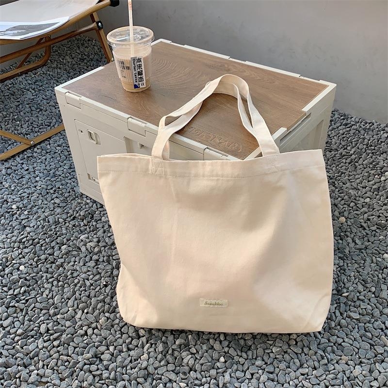 3742 Tote torba od platna — ulični stil, vertikalni pravokutni oblik, magnetska kopča, unutarnja džep sa zipom, dvostrane naramenice, brend Bù Yì
