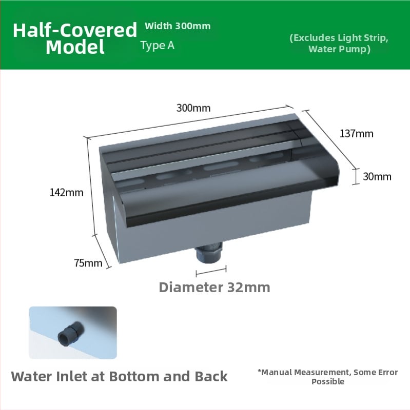 Ieșire de cascadă din oțel inoxidabil pentru element decorativ exterior cu pulverizare pe peretele frontal — Brand Half Moon Bay