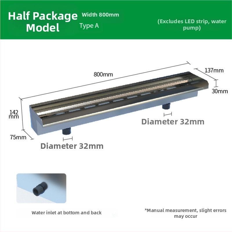 Ieșire de cascadă din oțel inoxidabil pentru element decorativ exterior cu pulverizare pe peretele frontal — Brand Half Moon Bay