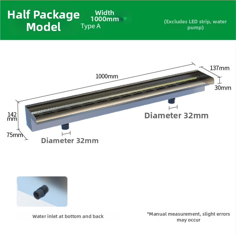 Ieșire de cascadă din oțel inoxidabil pentru element decorativ exterior cu pulverizare pe peretele frontal — Brand Half Moon Bay