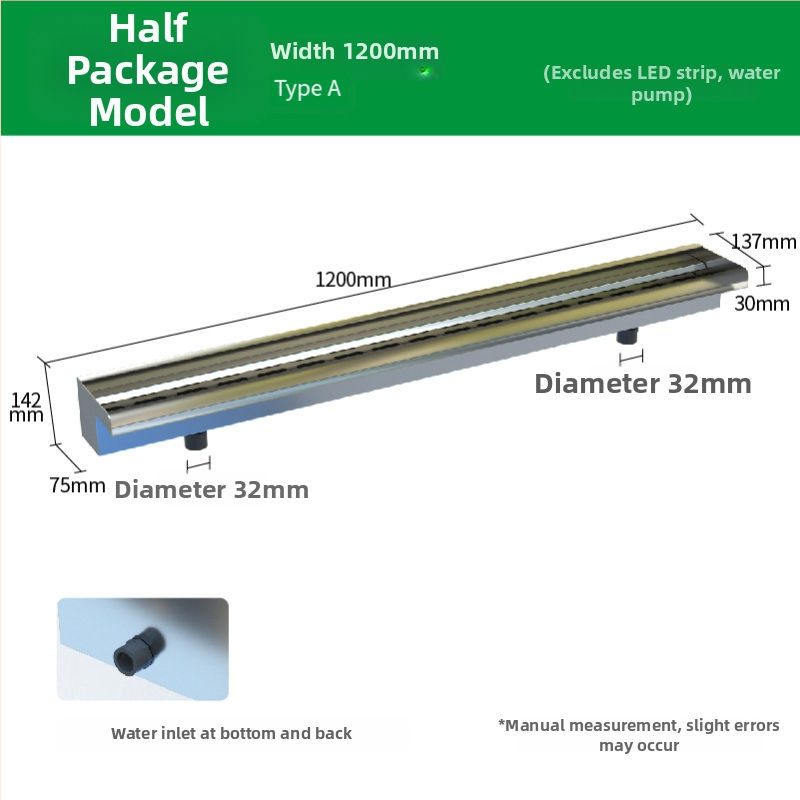 Ieșire de cascadă din oțel inoxidabil pentru element decorativ exterior cu pulverizare pe peretele frontal — Brand Half Moon Bay