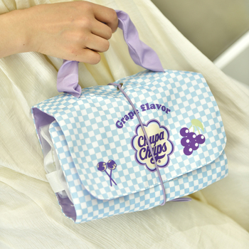 Geantă de machiaj - Stil Fresh and Sweet, Material poliester, Capacitate mare, Rezistentă la apă, Portabilă