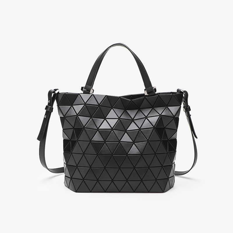 Geantă bucket din PVC - stil stradal, fermoar, buzunar ascuns cu fermoar, curea simplă