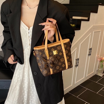 Geantă bucket pentru umăr – Retro european-american, material PU, închidere cu fermoar, căptușeală poliester, buzunar interior ascuns