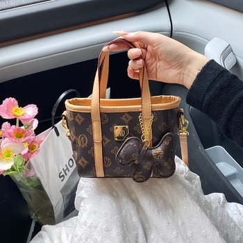 Geantă bucket pentru umăr – Retro european-american, material PU, închidere cu fermoar, căptușeală poliester, buzunar interior ascuns