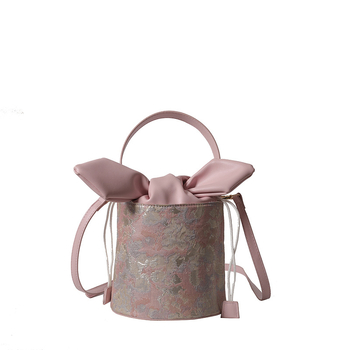 Geantă de damă tip bucket din PU, închidere cu șnur, Primăvară 2025, buzunare interioare pentru telefon și ID, Brand Fu Duo