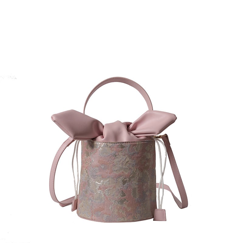 Geantă de damă tip bucket din PU, închidere cu șnur, Primăvară 2025, buzunare interioare pentru telefon și ID, Brand Fu Duo