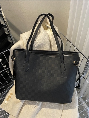 PU tote torba, street fashion stil, velika kapaciteta, dvostruke naramenice, zatvarač, podstava od poliestera, vodoravni kvadratni oblik, ljeto 2025
