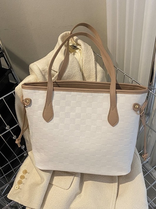 PU tote torba, street fashion stil, velika kapaciteta, dvostruke naramenice, zatvarač, podstava od poliestera, vodoravni kvadratni oblik, ljeto 2025