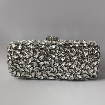 Večernja clutch torbica s metalnim okvirom, stakleni dijamantni ukrasi, 3D životinjski motiv, vodoravni kvadratni oblik, magnetsko zatvaranje