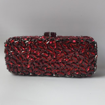 Večernja clutch torbica s metalnim okvirom, stakleni dijamantni ukrasi, 3D životinjski motiv, vodoravni kvadratni oblik, magnetsko zatvaranje
