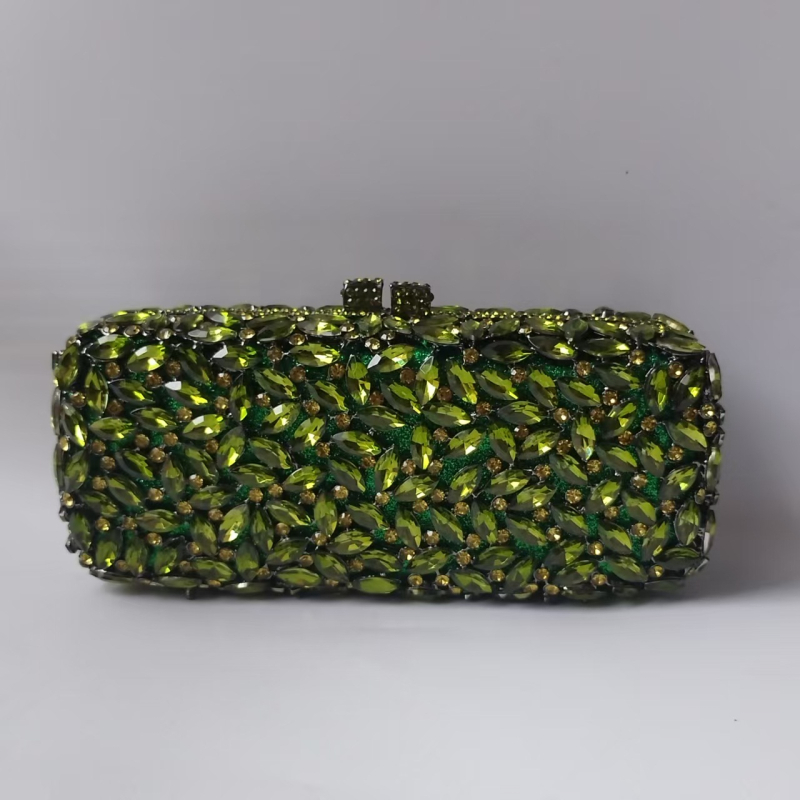 Večernja clutch torbica s metalnim okvirom, stakleni dijamantni ukrasi, 3D životinjski motiv, vodoravni kvadratni oblik, magnetsko zatvaranje