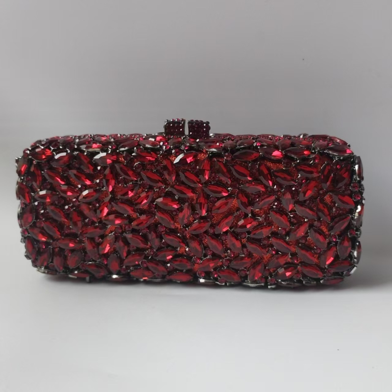 Večernja clutch torbica s metalnim okvirom, stakleni dijamantni ukrasi, 3D životinjski motiv, vodoravni kvadratni oblik, magnetsko zatvaranje