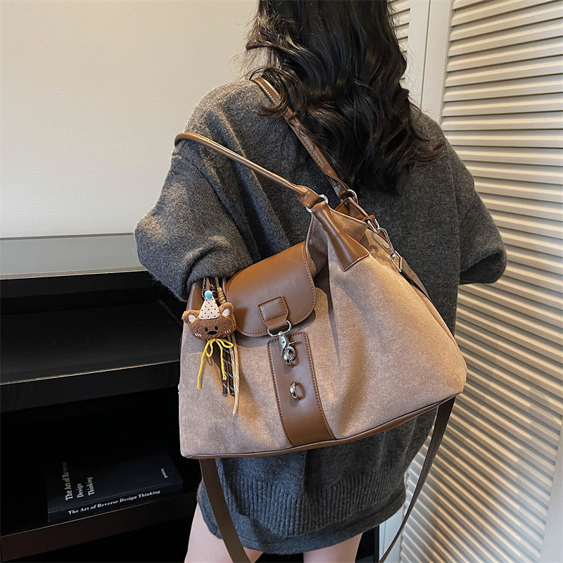Torba preko ramena crossbody - japansko-korejskog stila, poliester, zatvarač, džep za telefon, zimsko izdanje 2025