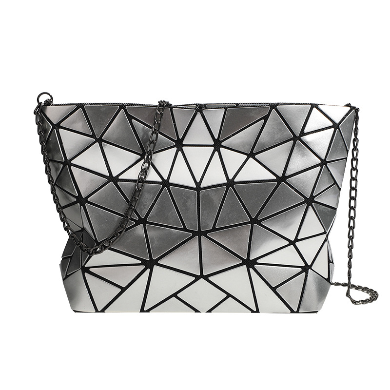 Geantă de umăr din PVC - Simplitate urbană, formă pătrată orizontală, buzunar interior cu fermoar și buzunar pentru telefon