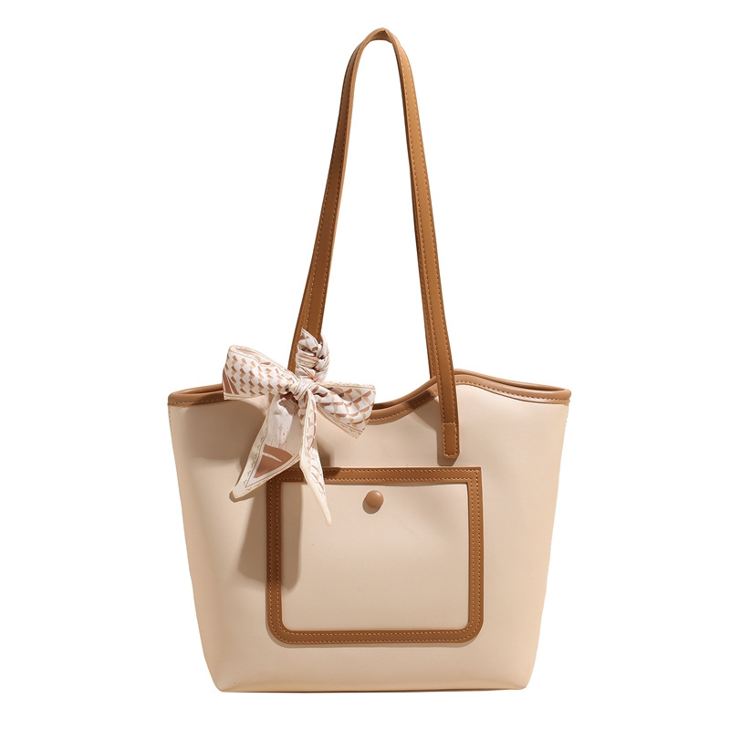 Tote bag — PU materijal, gradski jednostavan stil, horizontalni četverokutni oblik, zatvarač, laminirani unutarnji džep
