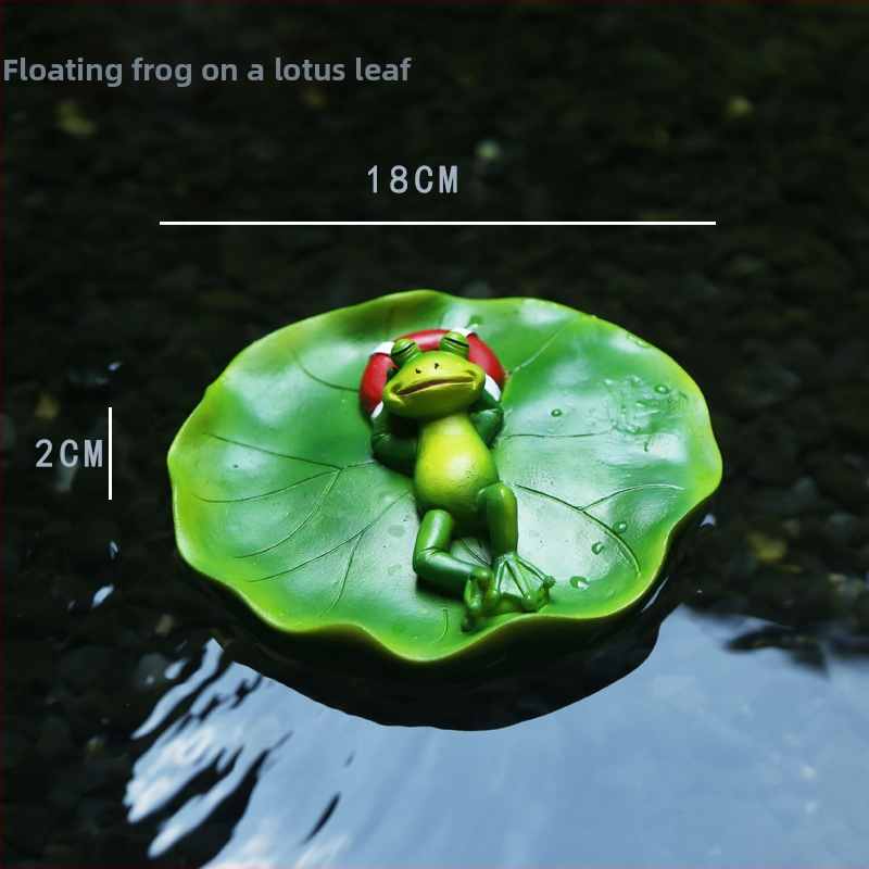Ornamente din rășină pentru grădină: rață plutitoare și broscuță pentru iaz și peisajul grădinii – stil modern minimalist