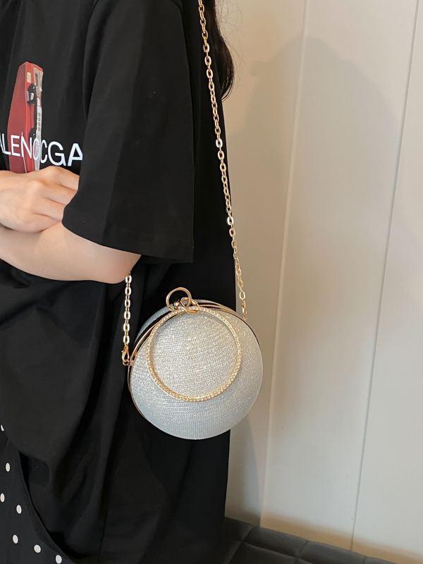 Dinner Box torba, kružnog oblika, PVC materijal, crossbody s kopčom, PU podstava
