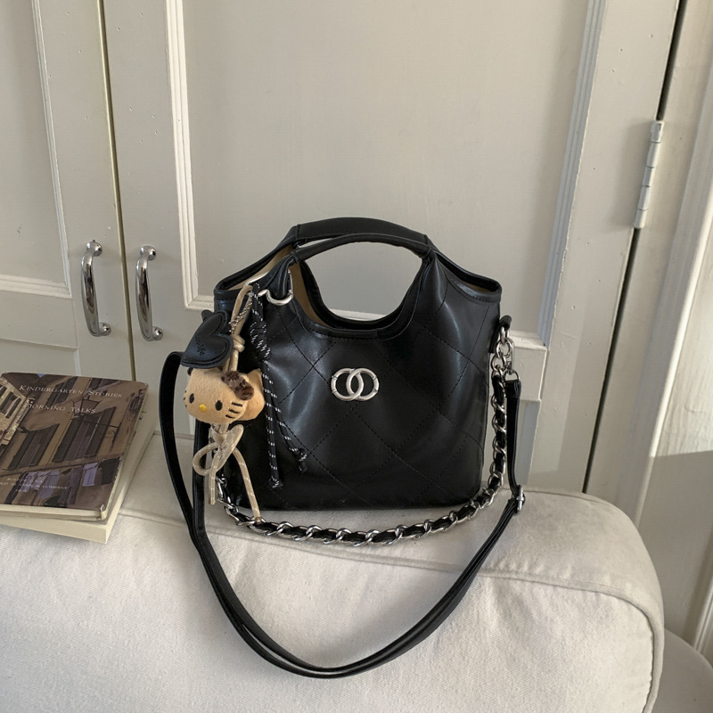 Geantă Bucket pentru femei, stil urban minimalist, material PU, formă de găleată, închidere magnetică, căptușeală din poliester