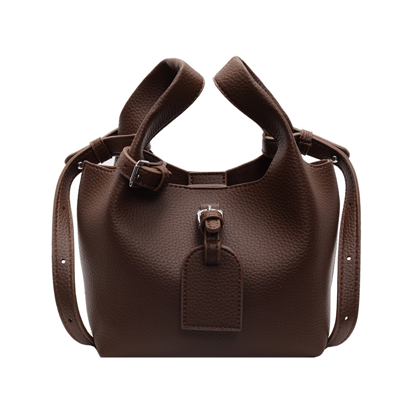 PU crossbody bucket bag, magnetsko zatvaranje, poliester podstava, jednoručna naramenica — jesen 2025 izdanje