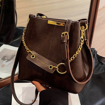 Sweet PU bucket torba, gradski minimalistički stil, zatvarač, poliester podstava, jedna naramenica