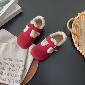 Dječje cipele s Velcro za zimu i jesen, baršunasti gornji dio, PU ulošak, pamukova podstava, gumeni potplat
