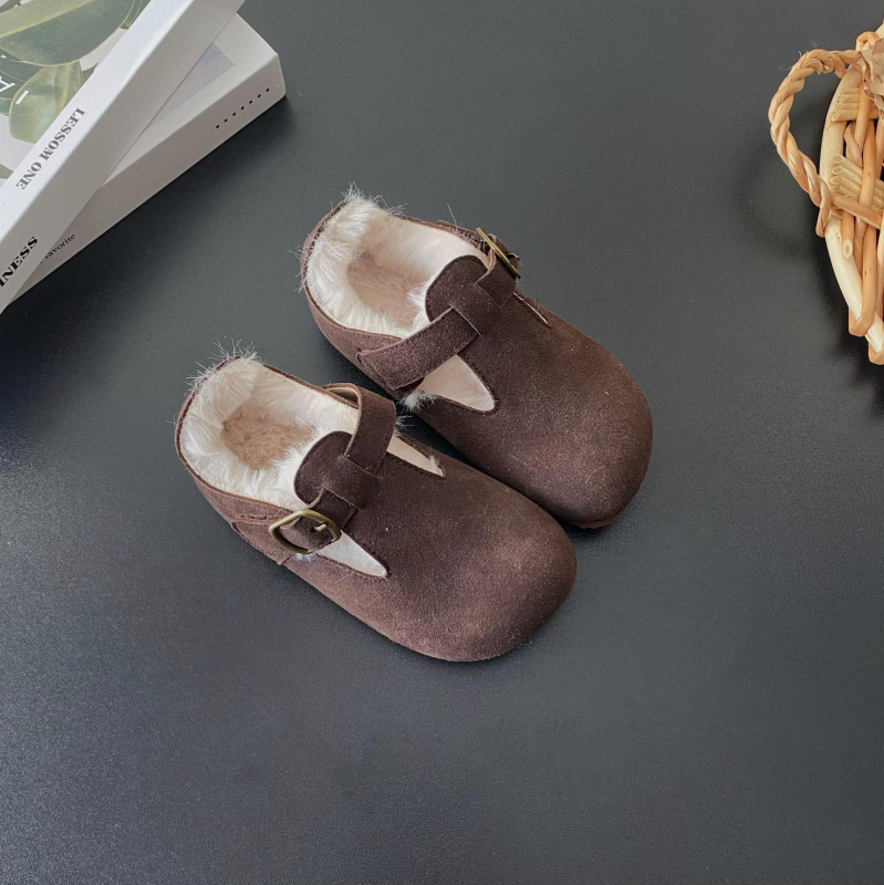 Dječje cipele s Velcro za zimu i jesen, baršunasti gornji dio, PU ulošak, pamukova podstava, gumeni potplat
