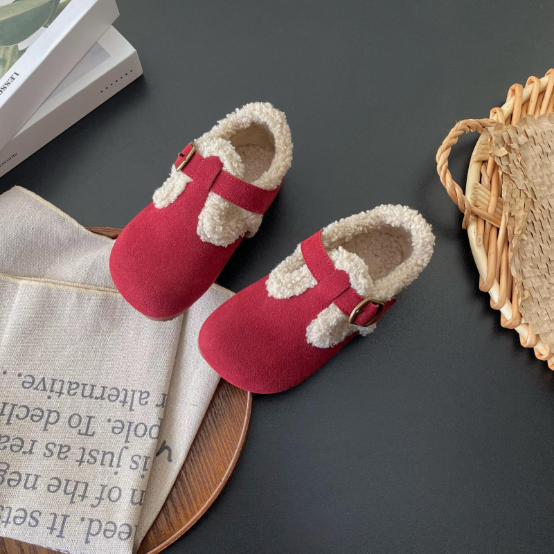 Dječje cipele s Velcro za zimu i jesen, baršunasti gornji dio, PU ulošak, pamukova podstava, gumeni potplat