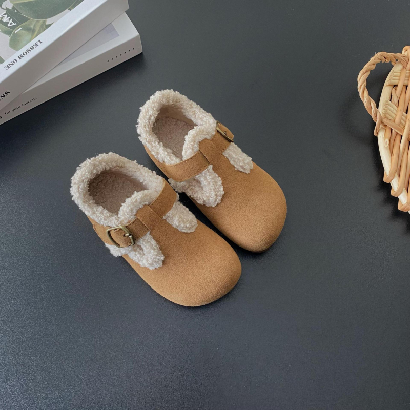 Dječje cipele s Velcro za zimu i jesen, baršunasti gornji dio, PU ulošak, pamukova podstava, gumeni potplat