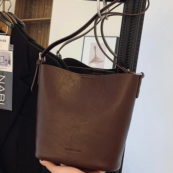 Unisex torba-vedro od poliestera, mekana podstava od teleće kože, džep sa zipom, proljeće 2025