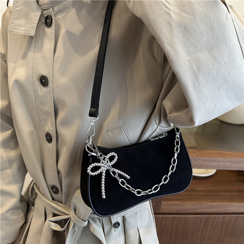 PU kvadratna crossbody torba, gradski minimalistički stil, zatvarač, poliester podstava, Han Shan marka, jesen 2025