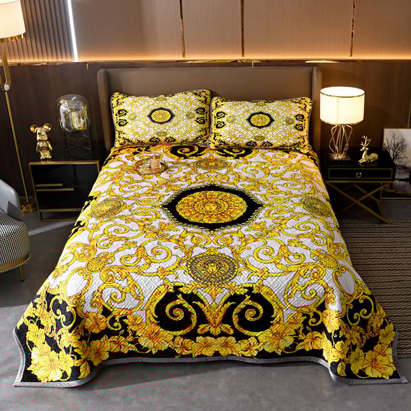 Set de trei piese pentru acoperire pat din velur pentru copii, față dublă quiltat, cald pentru iarnă, țesătură twill, vopsire reactivă, personalizare