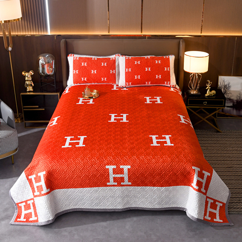 Set de trei piese pentru acoperire pat din velur pentru copii, față dublă quiltat, cald pentru iarnă, țesătură twill, vopsire reactivă, personalizare