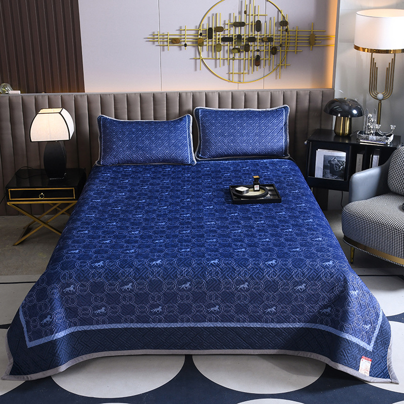 Set de trei piese pentru acoperire pat din velur pentru copii, față dublă quiltat, cald pentru iarnă, țesătură twill, vopsire reactivă, personalizare