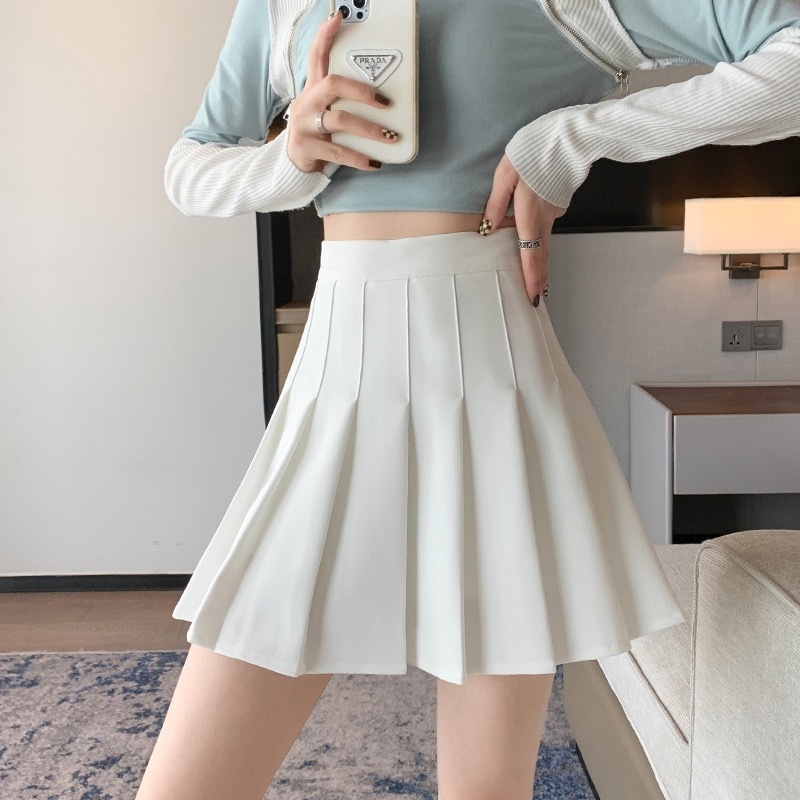 Fustă plisată corduroy, material bumbac, toamnă 2023, stil prințesă