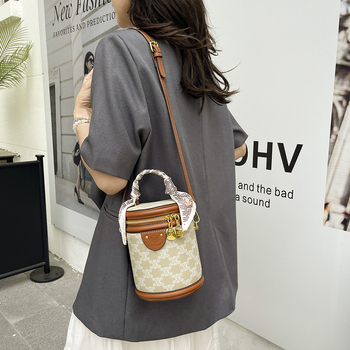 Geantă bucket PU pentru femei, stil urban, toamnă 2025, fermoar