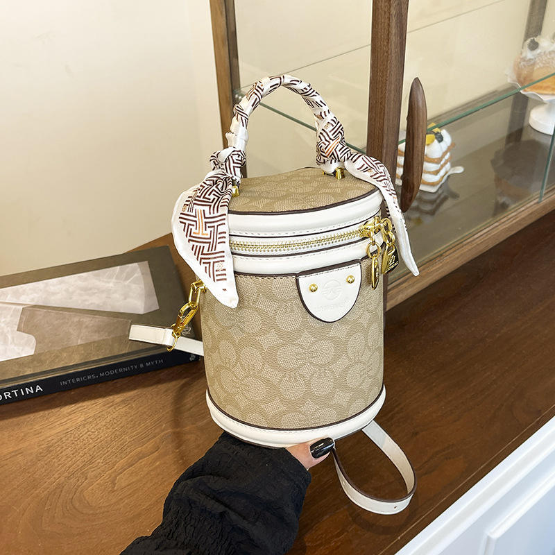 Geantă bucket PU pentru femei, stil urban, toamnă 2025, fermoar