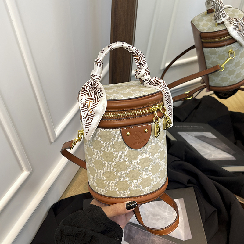 Geantă bucket PU pentru femei, stil urban, toamnă 2025, fermoar