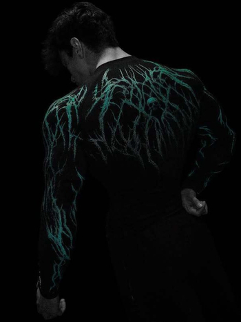 Ανδρικό μακρύ μανίκι τοπ συμπίεσης, ριγέ Milk Silk ύφασμα, γρήγορο στέγνωμα, πολυεστερική επένδυση, για τρέξιμο, φθινοπωρινό-χειμερινό 2025