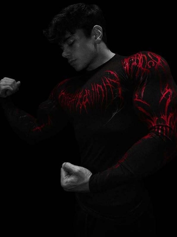 Ανδρικό μακρύ μανίκι τοπ συμπίεσης, ριγέ Milk Silk ύφασμα, γρήγορο στέγνωμα, πολυεστερική επένδυση, για τρέξιμο, φθινοπωρινό-χειμερινό 2025