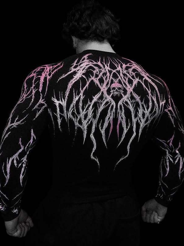 Ανδρικό μακρύ μανίκι τοπ συμπίεσης, ριγέ Milk Silk ύφασμα, γρήγορο στέγνωμα, πολυεστερική επένδυση, για τρέξιμο, φθινοπωρινό-χειμερινό 2025