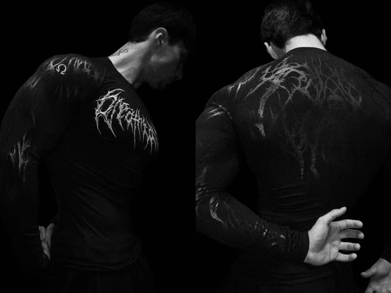 Ανδρικό μακρύ μανίκι τοπ συμπίεσης, ριγέ Milk Silk ύφασμα, γρήγορο στέγνωμα, πολυεστερική επένδυση, για τρέξιμο, φθινοπωρινό-χειμερινό 2025