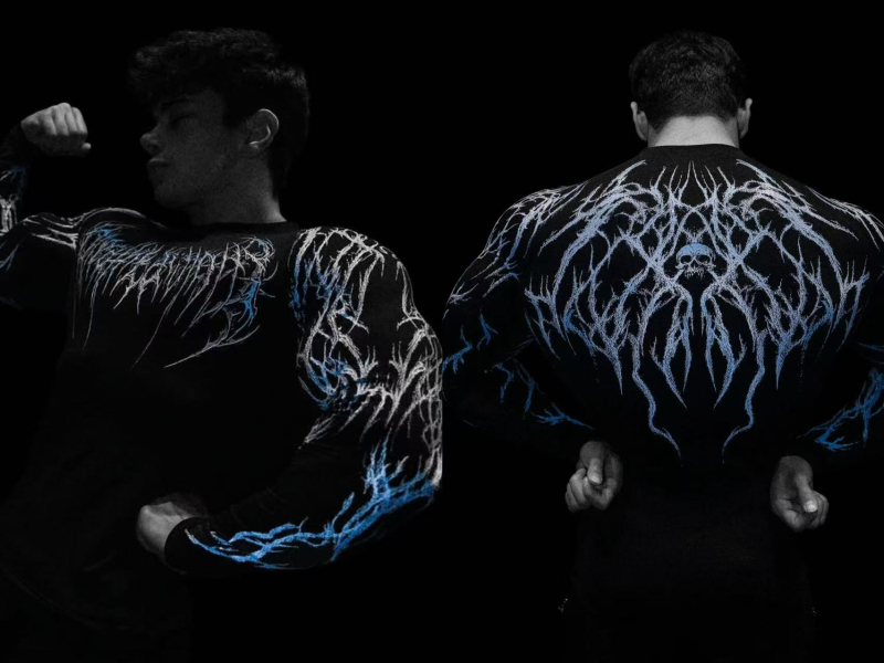 Ανδρικό μακρύ μανίκι τοπ συμπίεσης, ριγέ Milk Silk ύφασμα, γρήγορο στέγνωμα, πολυεστερική επένδυση, για τρέξιμο, φθινοπωρινό-χειμερινό 2025