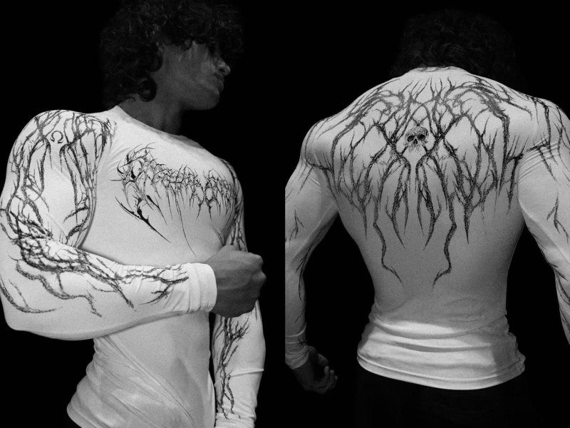 Ανδρικό μακρύ μανίκι τοπ συμπίεσης, ριγέ Milk Silk ύφασμα, γρήγορο στέγνωμα, πολυεστερική επένδυση, για τρέξιμο, φθινοπωρινό-χειμερινό 2025