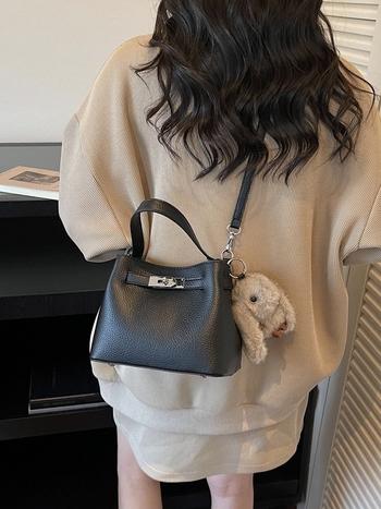 Bani Cat PU torba-tip košara, otvaranje šnira, crossbody preko jednog ramena
