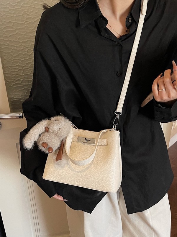 Bani Cat PU torba-tip košara, otvaranje šnira, crossbody preko jednog ramena