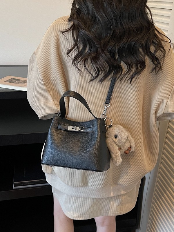 Bani Cat PU torba-tip košara, otvaranje šnira, crossbody preko jednog ramena